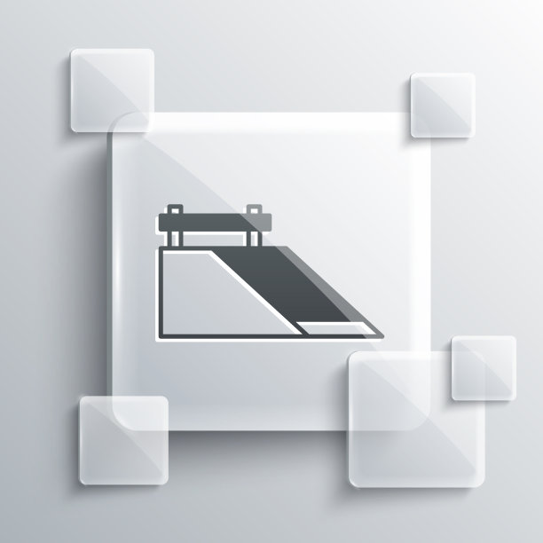 灰色溜冰公园图标孤立在灰色的背景图片下载