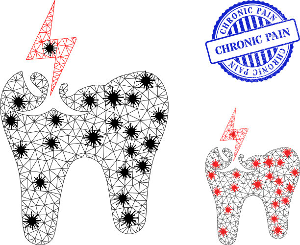 线框网齿碰撞图标与流感部分图片下载