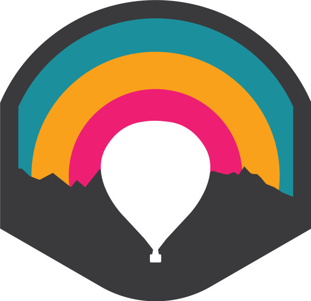 热气球彩色标志图标补丁图片下载