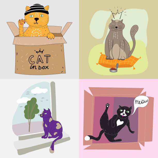 把可爱的小猫放在窗户上的枕头上图片下载