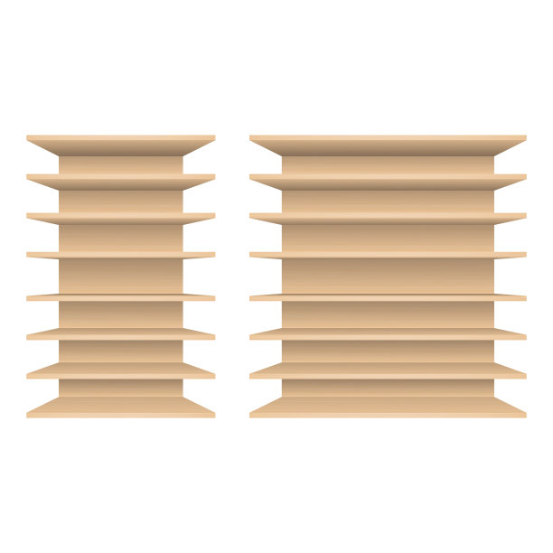 白色背景上孤立的空木架图片下载