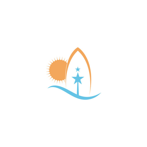 冲浪板图标Logo设计模板图片下载