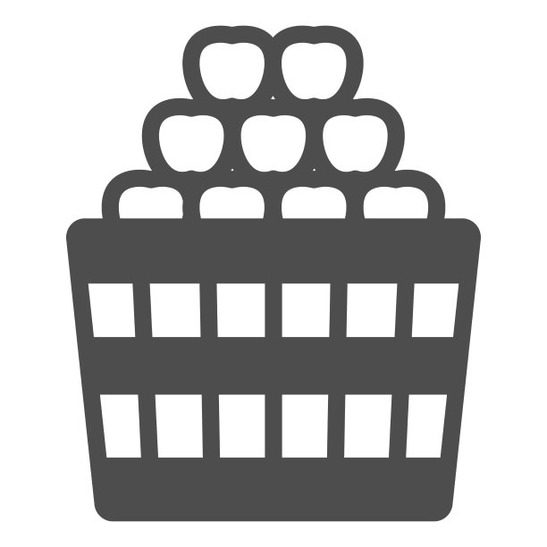 满满一篮子的苹果固态图标水果收获图片下载