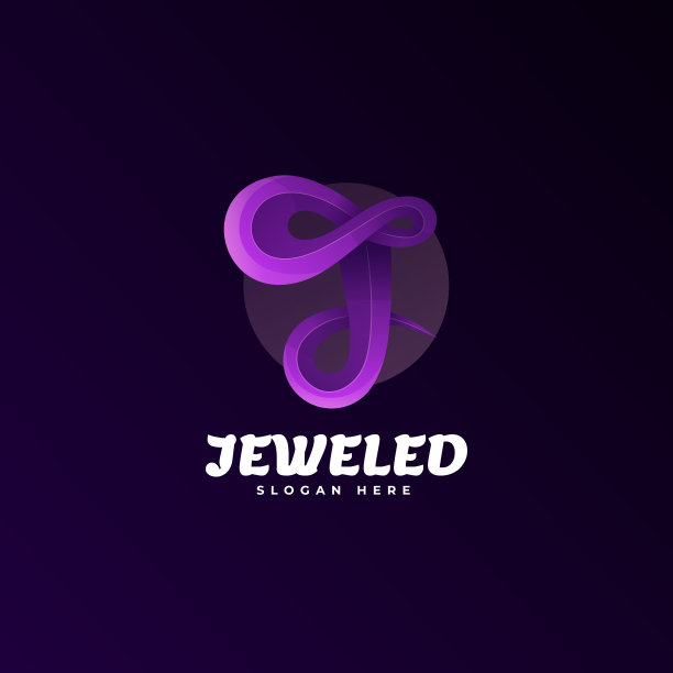 标志字母j渐变色彩风格图片下载