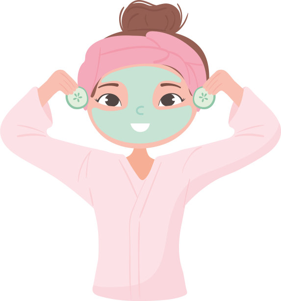 戴面膜的女孩图片下载