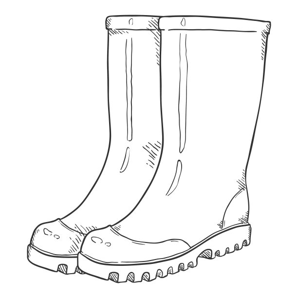素描橡胶靴图片下载