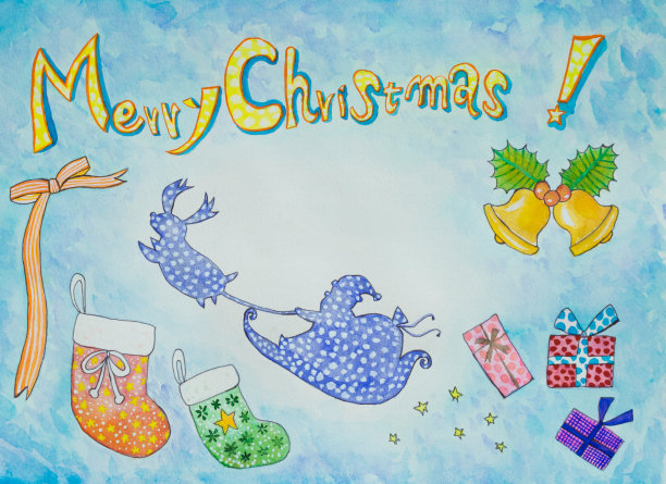 插图明亮的彩色圣诞图像图片下载