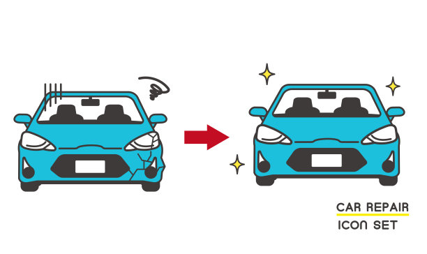汽车修理矢量插图材料/汽车/汽车保险/交通事故图片下载