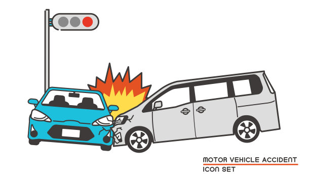 碰撞事故(交通事故)忽略信号/汽车/汽车保险/碰撞的矢量插图素材图片下载