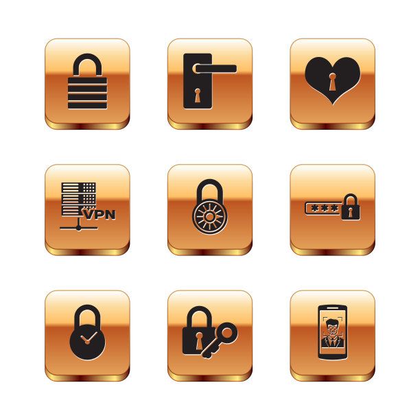 设置锁挂锁与时钟和钥匙安全图片下载