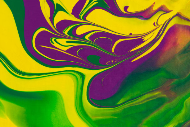 黄绿紫流体艺术，抽象创意潮流背景。图片下载