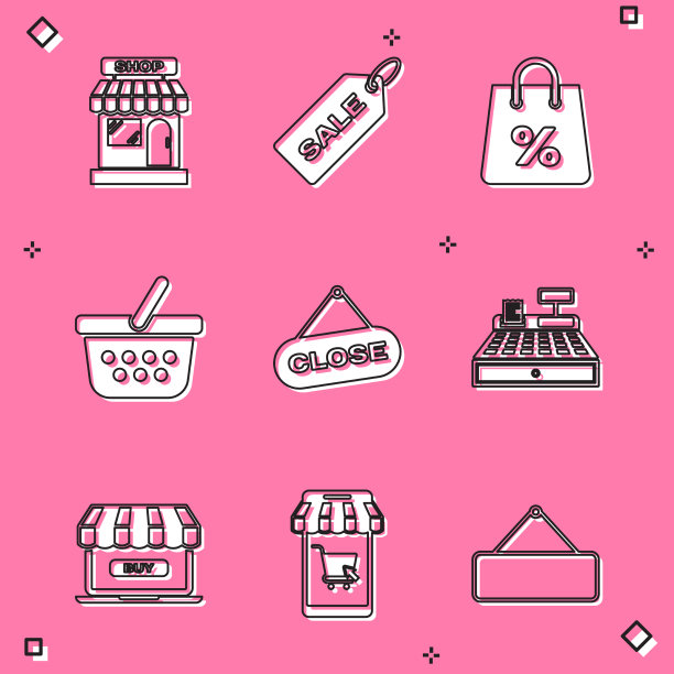 设置市场商店价格标签与销售购物图片下载