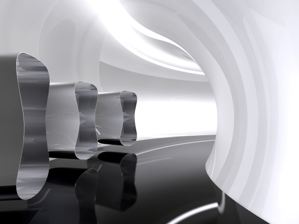 未来主义建筑环绕走廊的空间就像科幻室内图片下载