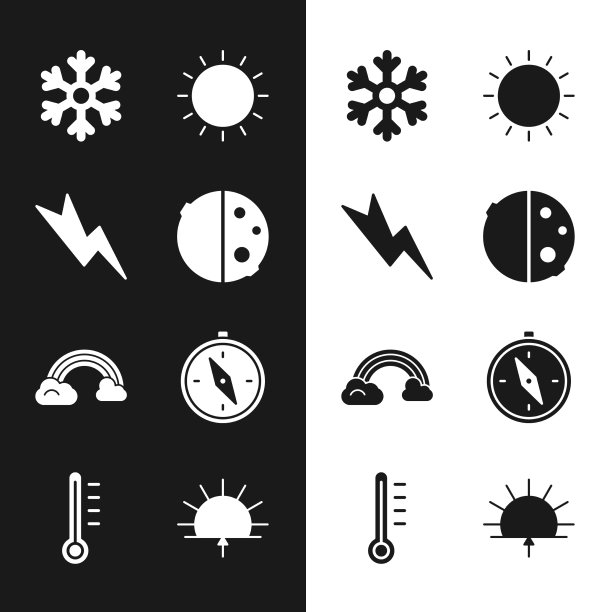 日落，日食，太阳，闪电，闪电，雪花图片下载