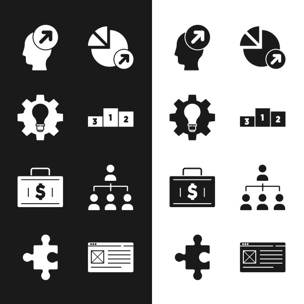 设有商业裙楼灯泡及齿轮头图片下载