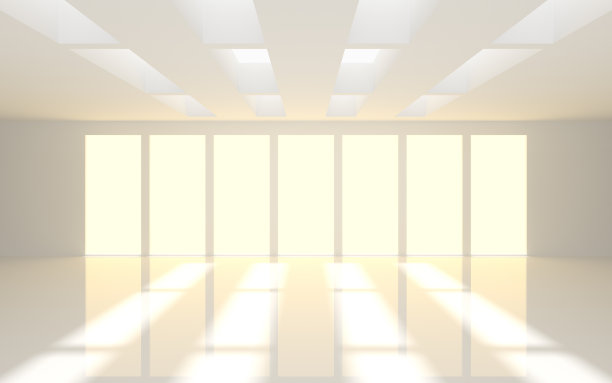 白色的空房间，3d渲染。图片下载