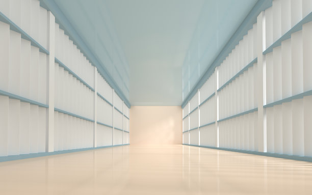 淡黄色的空房间，3d渲染。图片下载