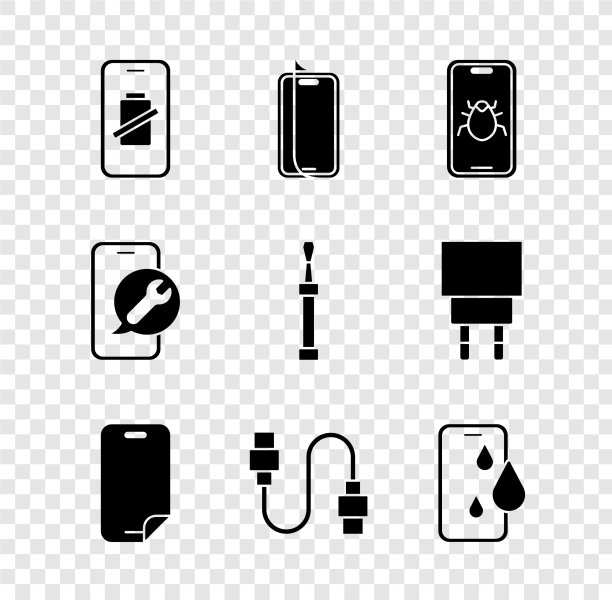 设置智能手机电池充电玻璃屏幕图片下载