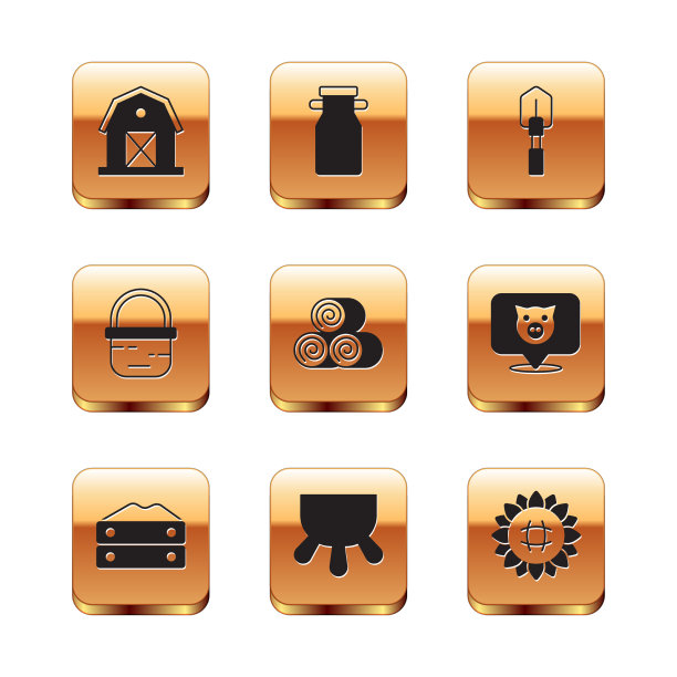 Set farm house bag面粉、奶牛、卷干草图片下载