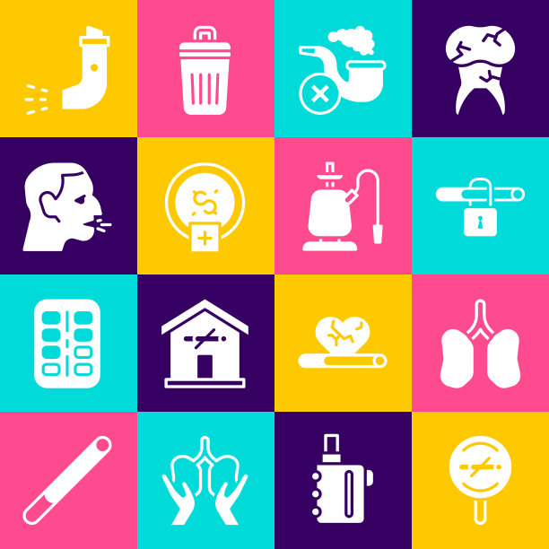 吸烟的肺不设烟管图片下载