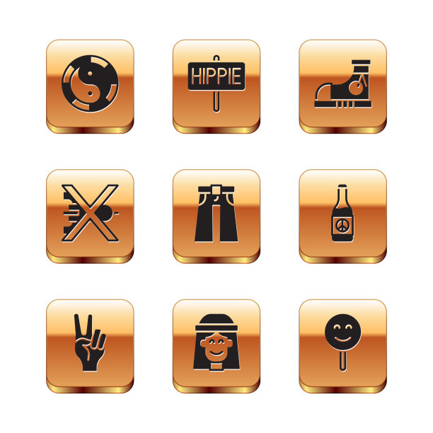 集阴阳象征和平的嬉皮女孩牛仔裤图片下载