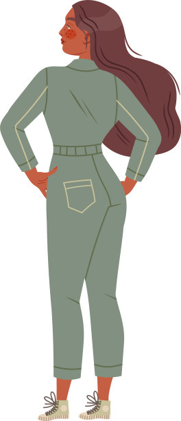 黑发雀斑女人在整体站立图片下载