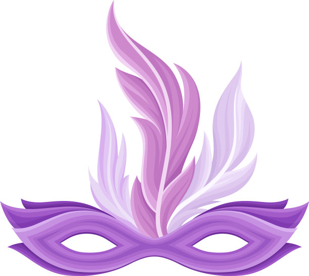 紫色羽毛面具作为派对生日照片图片下载