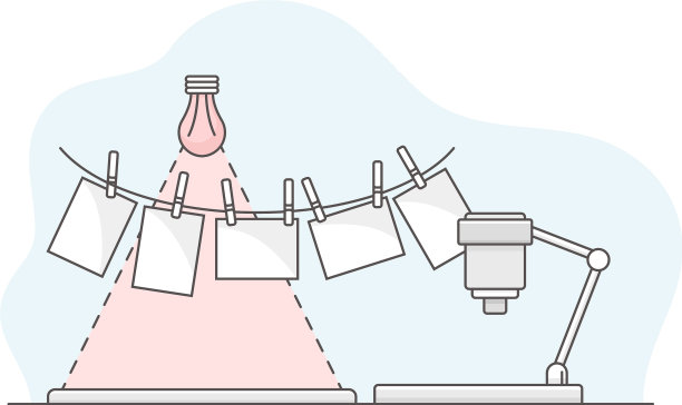 底片照片用绳子挂在暗室里图片下载