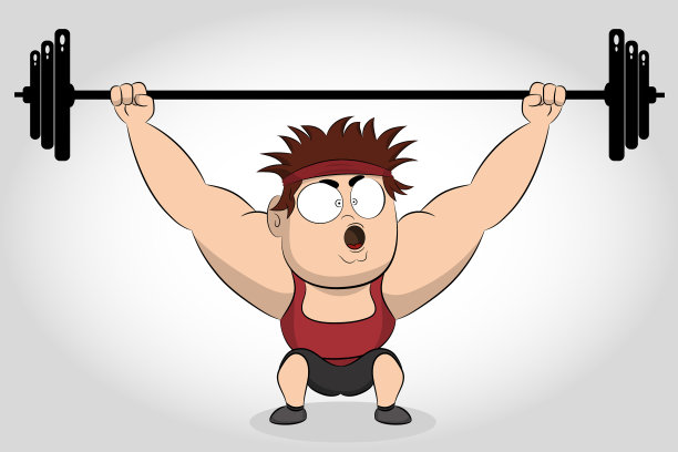 有趣的人举杠铃图片下载