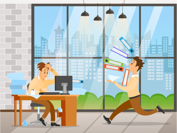 人在办公室用电脑来完成任务图片下载