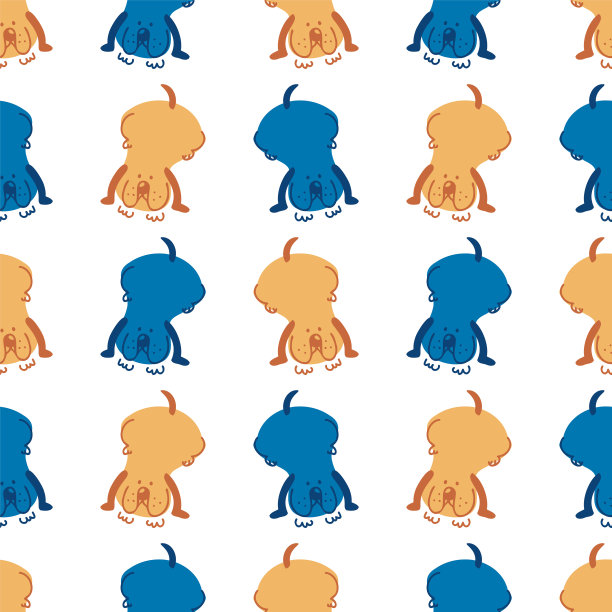 无缝卡通宠物狗涂鸦图案图片下载