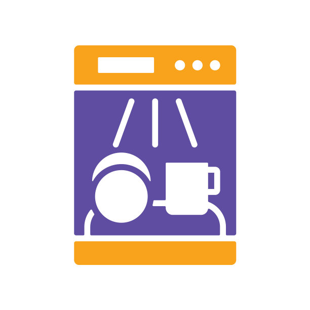 洗碗机字形图标电动厨房用具图片下载