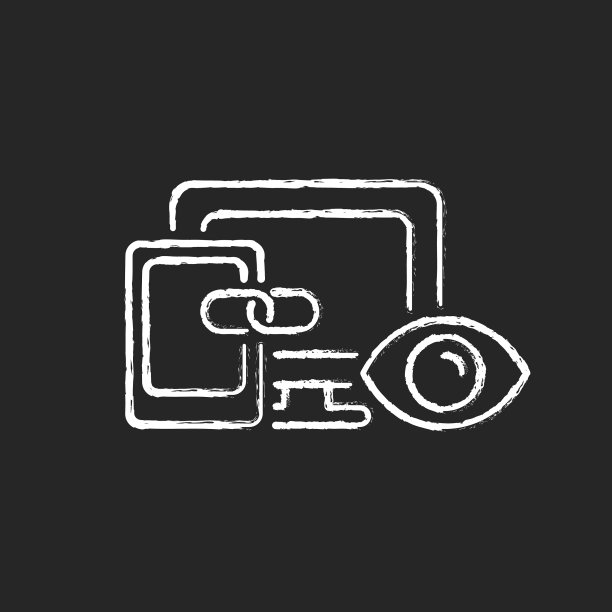 跨设备跟踪粉笔白色图标在黑暗图片下载