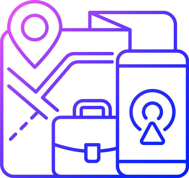 员工GPS跟踪梯度线性图标图片下载