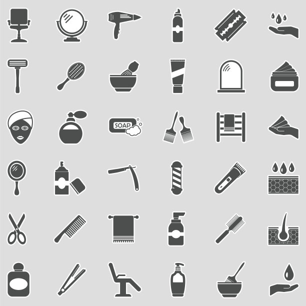 美发沙龙图标。贴纸设计。矢量插图。图片下载