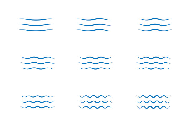 白色背景上的波浪图标图片下载