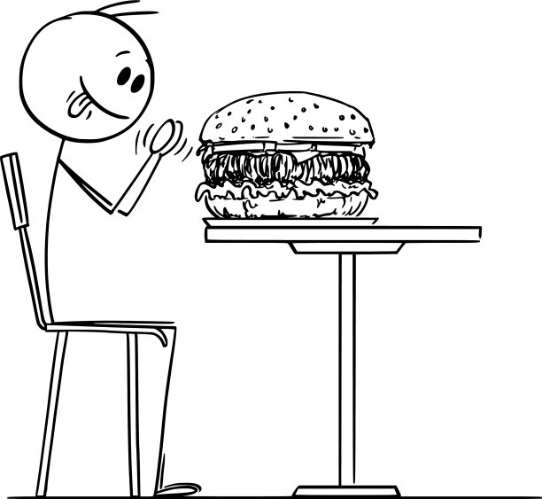 喜欢在快餐中吃大汉堡的人图片下载