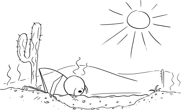 口渴的人在沙漠里喝淡水图片下载