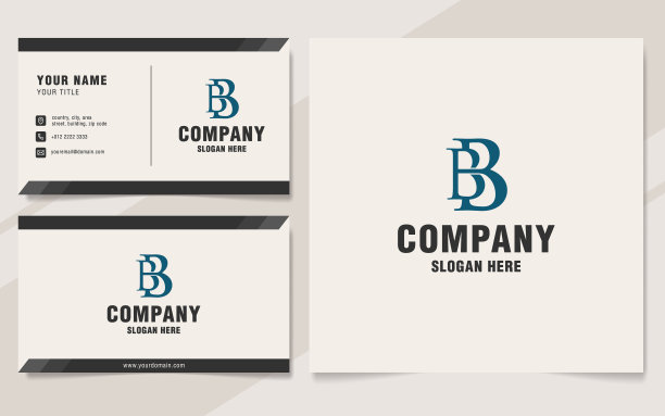 字母BB标志模板上的字母组合风格图片下载