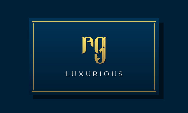 复古皇家首字母RG标志。图片下载