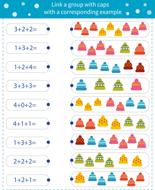 儿童数学游戏。用匹配的例子将矩形连接到对象图片下载