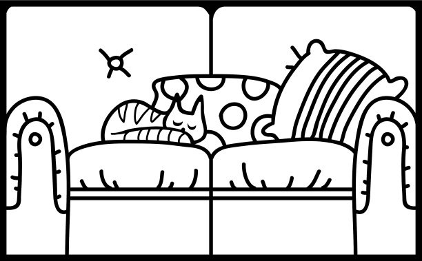 彩色书沙发图片下载