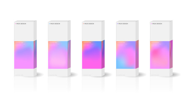 套盒或包装设计插图模板的礼物与粉彩图案梯度背景。图片下载