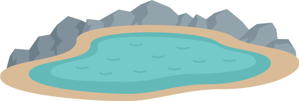 山湖图标平坦孤立图片下载