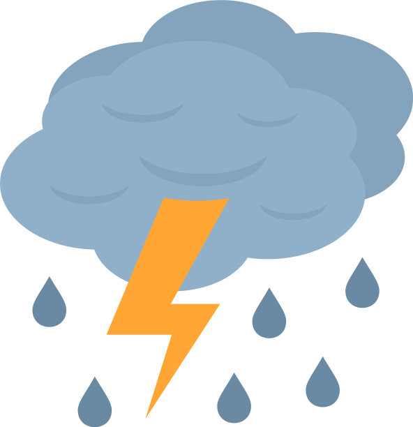 雷雨云图标平孤立图片下载