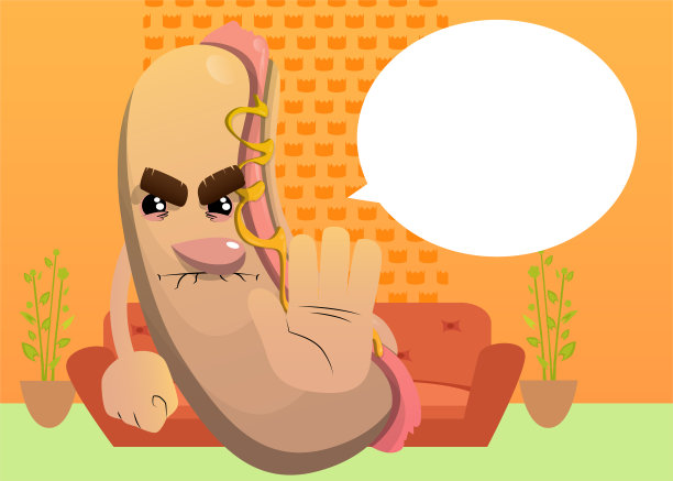 热狗表示拒绝或拒绝手势。图片下载