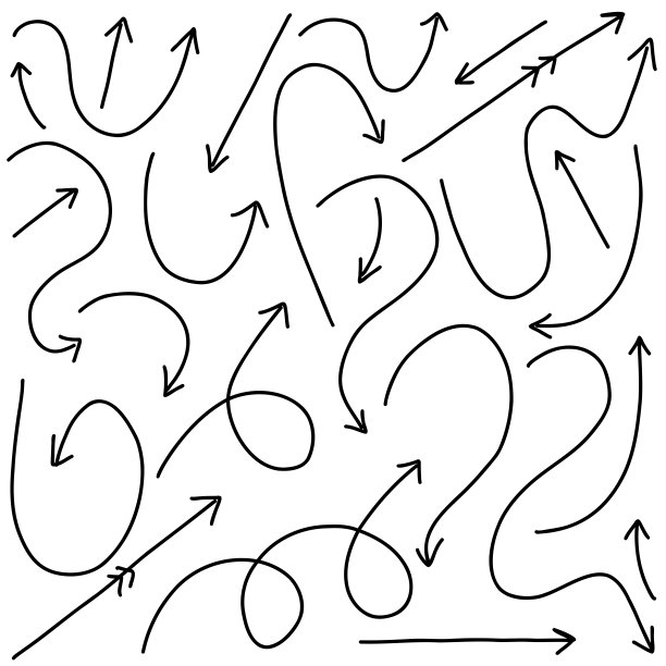 超集手绘箭头，矢量图形设计图片下载