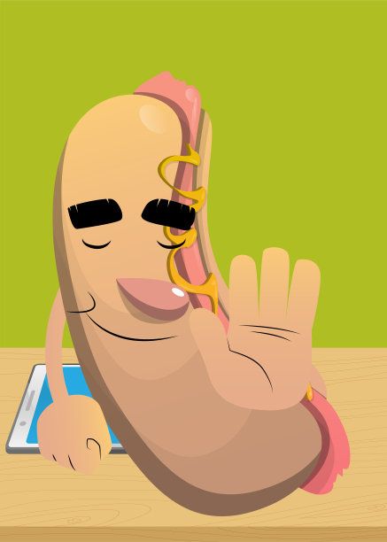 热狗表示拒绝或拒绝手势。图片下载