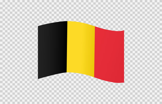 挥舞比利时国旗孤立在png或透明背景，象征比利时，旗帜模板，卡片，广告，推广，矢量插图顶级金牌运动赢家国家图片下载