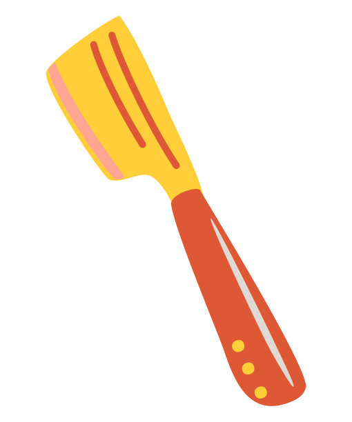 肉刀。餐具。手绘装饰厨房工具，家居用具。卡通矢量插图孤立在粉红色的背景。图片下载